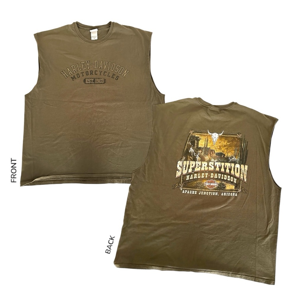 Harley-Davidson Superstition Apache Junction Graphic Muscle Tee Y2K Size 3XL